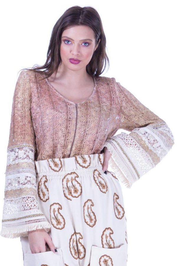 Bluza bumbac auriu  Liza Panait Liza Panait Online Boutique